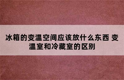 冰箱的变温空间应该放什么东西 变温室和冷藏室的区别